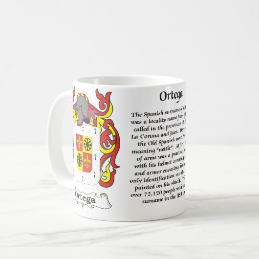 Ortega Family Coat of Arms mok (Voorkant links)