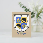 Ortega Family Heraldic Shield Briefkaart (Staand voorkant)