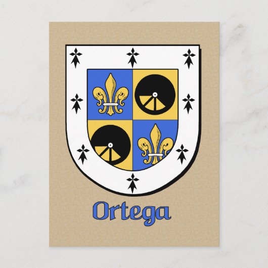 Ortega Family Heraldic Shield Briefkaart (Voorkant)