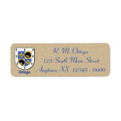 Ortega Heraldic Shield Etiket (Voorkant)