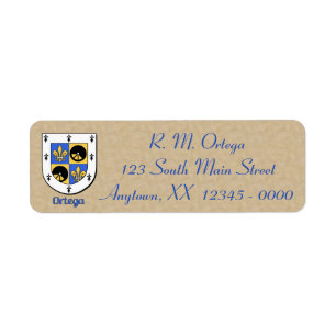 Ortega Heraldic Shield Etiket