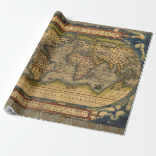 Ortelius 1570 Wereldkaart: Antieke Cartografie Cadeaupapier