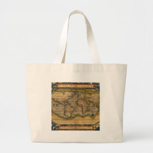 Ortelius 1570 Wereldkaart: Antieke Cartografie Grote Tote Bag