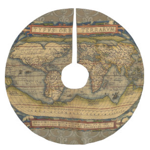 Ortelius 1570 Wereldkaart: Antieke Cartografie Kerstboom Rok