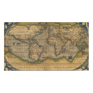 Ortelius 1570 Wereldkaart: Antieke Cartografie Naambadge