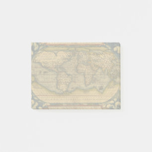 Ortelius 1570 Wereldkaart: Antieke Cartografie Post-it® Notes