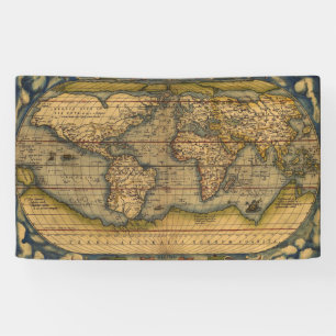 Ortelius 1570 Wereldkaart: Antieke Cartografie Spandoek