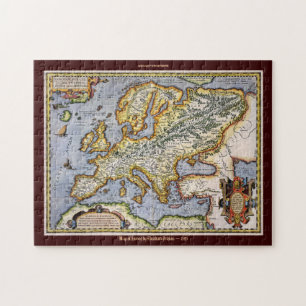 Ortelius' 1595 Kaart van Europa grote puzzel Legpuzzel