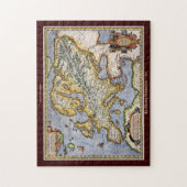 Ortelius' 1595 Kaart van Europa grote puzzel Legpuzzel (Verticaal)