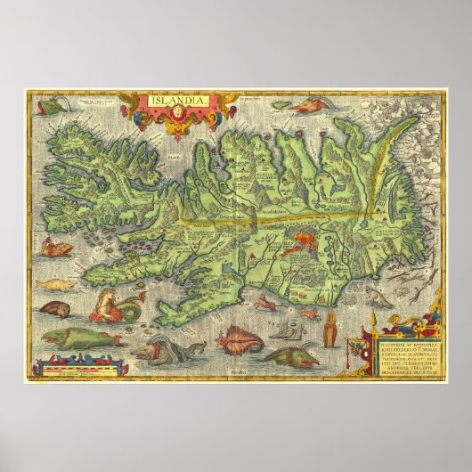 Ortelius Ijsland Poster (Voorkant)