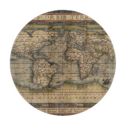Ortelius Wereldkaart 1570 Snijplank (Voorkant)