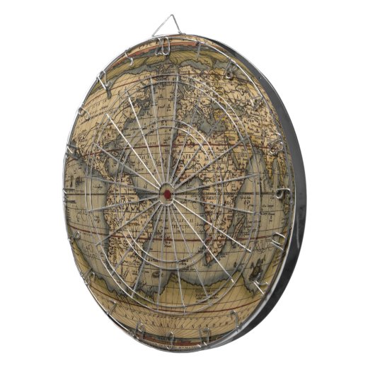 Ortelius Wereldkaart Dartboard Dartbord (Voorkant Rechts)