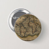 Ortelius Wereldkaart Ronde Button 5,7 Cm (Voorkant /achterkant)