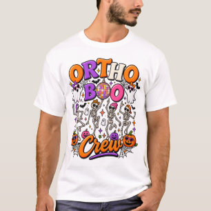Ortho Boo Crew Grappig Halloween Skelet Medisch Te T-shirt