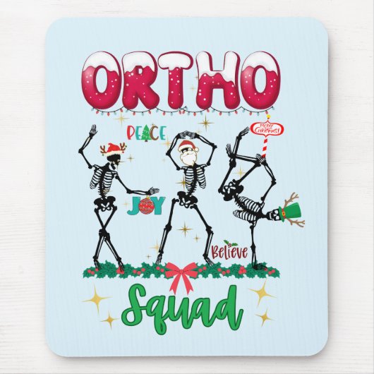 Ortho Christmas Squad Ortho Orthopedische Medewerk Muismat (Voorkant)