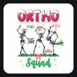 Ortho Christmas Squad Ortho Orthopedische Medewerk Vierkante Sticker<br><div class="desc">Verras uw patiënten met dit leuke kerstontwerp. Ontvang duizenden complimenten wanneer u dit ontwerp draag. Creëer onvergetelijke momenten met uw patiënten en werkgroep deze kerst. Match met collega's</div>