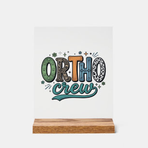 Ortho Crew Vintage Tandheelkundig Team Vectorontwe Acryl Bord