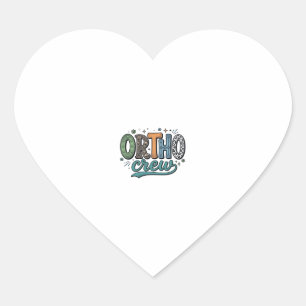 Ortho Crew Vintage Tandheelkundig Team Vectorontwe Hart Sticker