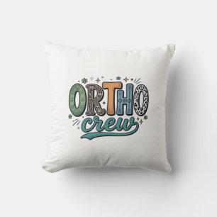 Ortho Crew Vintage Tandheelkundig Team Vectorontwe Kussen