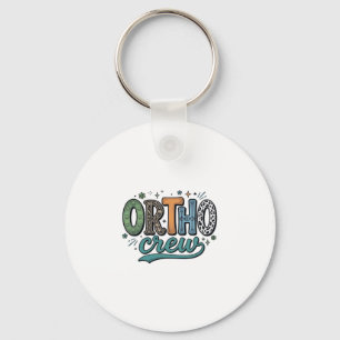 Ortho Crew Vintage Tandheelkundig Team Vectorontwe Sleutelhanger