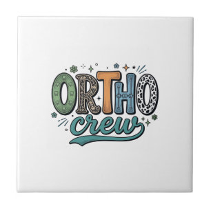 Ortho Crew Vintage Tandheelkundig Team Vectorontwe Tegeltje