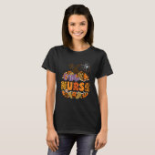 Ortho Nurse Stethoscope Halloween Pumpkin Leopard T-shirt (Voorkant volledig)