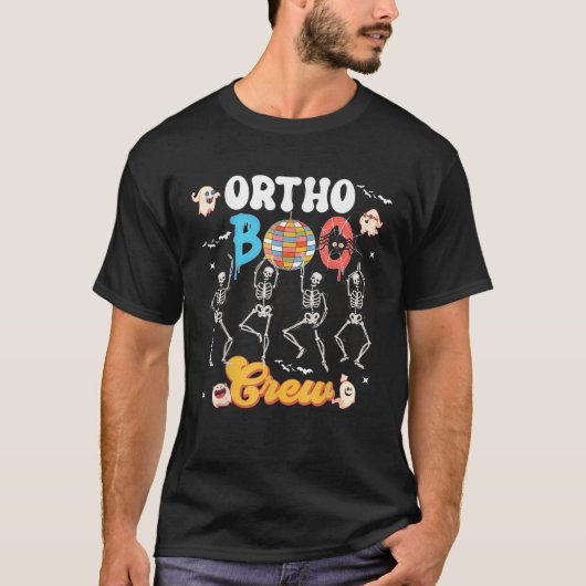 Ortho Orthopedic Halloween Boo Crew Dance Skeleton T-shirt (Voorkant)
