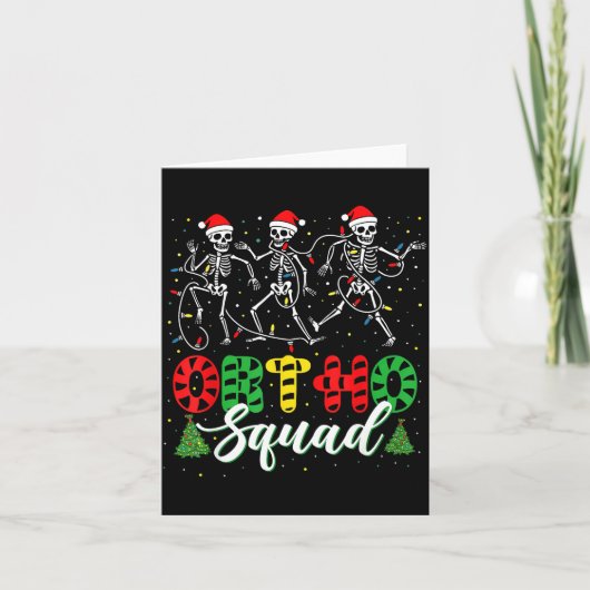 Ortho Squad Christmas Three Santa Skeletons Proud  Kaart (Voorkant)