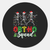 Ortho Squad Christmas Three Santa Skeletons Proud  Ronde Sticker (Voorkant)