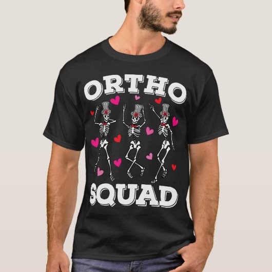 Ortho Squad Dancing Skeleton Valentijn Mannen T-shirt (Voorkant)