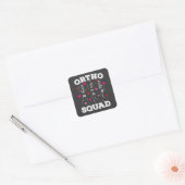 Ortho Squad Dancing Skeleton Valentijn Vierkante Sticker (Envelop)