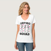 Ortho Squad Dancing Skeleton Valentijn Vrouwen V T-shirt (Voorkant volledig)