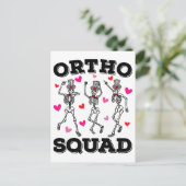 Ortho Squad Dansende Skelet Valentijn Briefkaart (Staand voorkant)