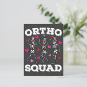 Ortho Squad Dansende Skelet Valentijn Briefkaart (Staand voorkant)