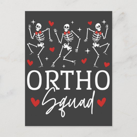 Ortho Squad Dansende Skelet Valentijn Briefkaart (Voorkant)