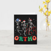 Ortho Squad Dansende Skeletten Kerst Orthopedisch Kaart (Gele Bloem)