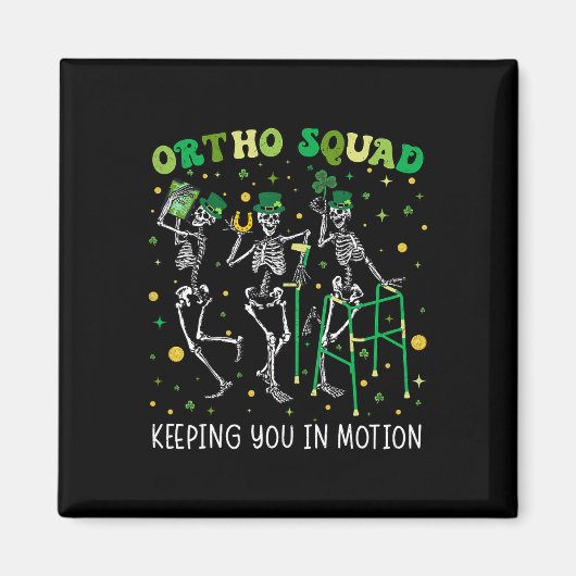 Ortho Squad Dansende Skeletten St Patricks Orthope Magneet (Voorkant)