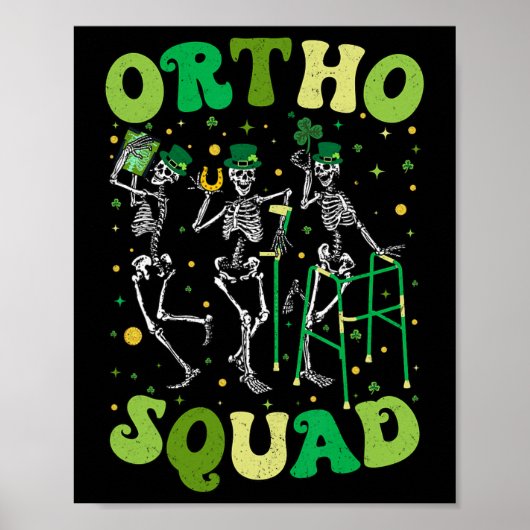 Ortho Squad Dansende Skeletten St Patricks Orthope Poster (Voorkant)