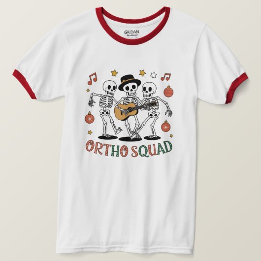 Ortho Squad dansende skeletten T-shirt (Design voorkant)