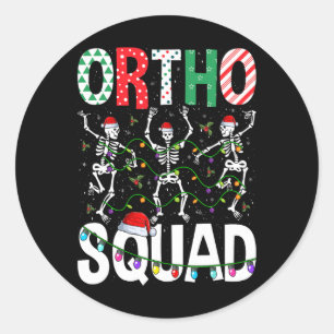 Ortho Squad Kerst Skelet Orthopedisch Verpleegkund Ronde Sticker