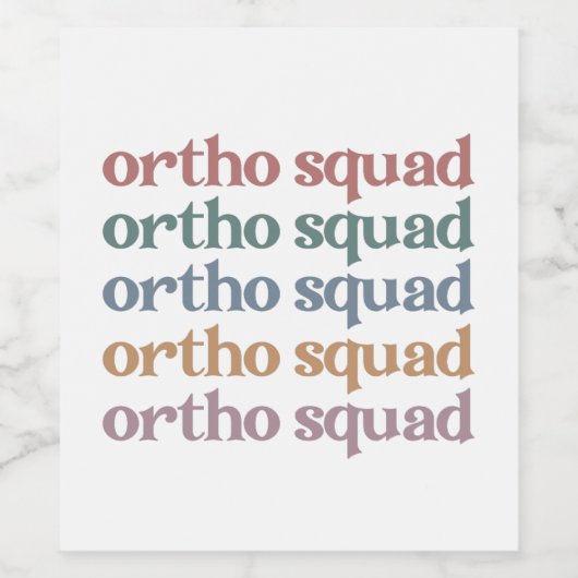 Ortho Squad Orthodontist Orthopedica Nurse Gift Wijn Etiket (Enkel label)