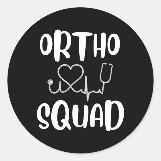 Ortho Squad Orthopedisch Arts Verpleegkundige Assi Ronde Sticker (Voorkant)