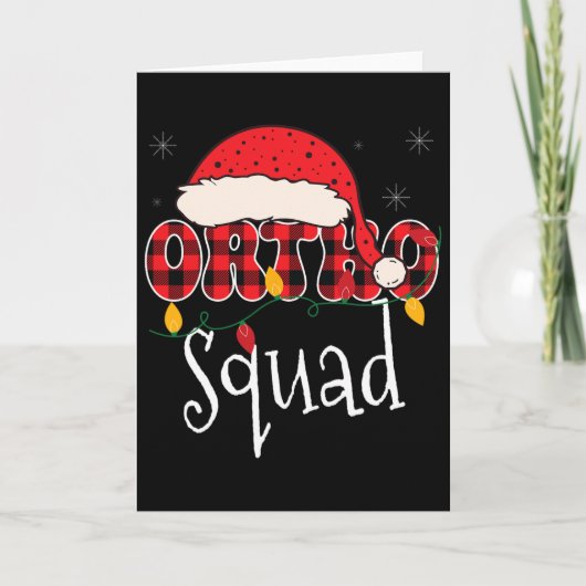 Ortho Squad Plaid Fun Christmas Orthopedics Crew X Kaart (Voorkant)