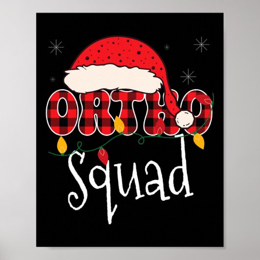 Ortho Squad Plaid Fun Christmas Orthopedie Crew X Poster (Voorkant)