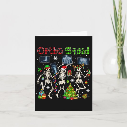 Ortho Squad Xmas Drie Santa Rendier Elf X-ray SK Kaart (Voorkant)