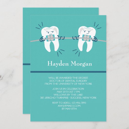 Orthodontie Afstuderen Uitnodiging (Voorkant / Achterkant)