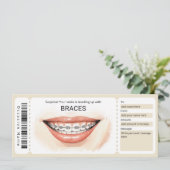 Orthodontische beugel cadeaubon kaart (Staand voorkant)