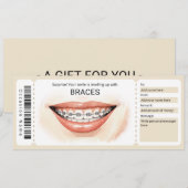 Orthodontische beugel cadeaubon kaart (Voorkant / Achterkant)