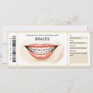Orthodontische beugel cadeaubon kaart