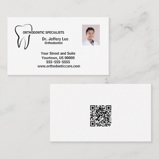 Orthodontische praktijk visitekaartje (Voorkant / Achterkant)